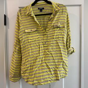 Old Navy Yellow and Gray Button Down Shirt